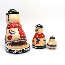 Load image into Gallery viewer, Snowman Christmas Tree Nesting Doll Russian Hand Carved Hand Painted 3 Piece Matryoshka Set
