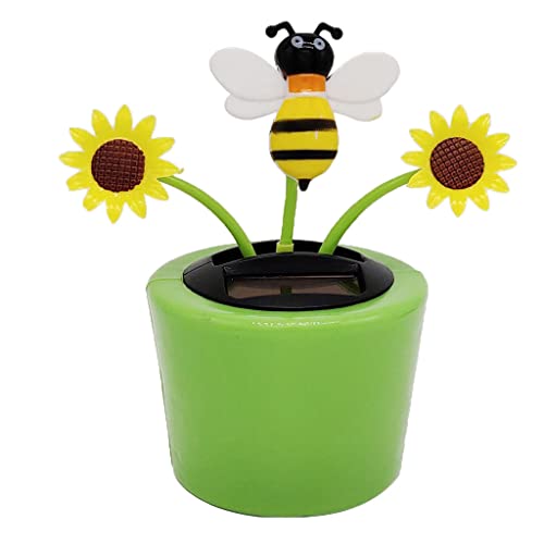 Solar Powered Shaking Plant Doll Decor - & Bee