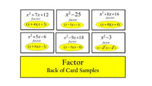 Load image into Gallery viewer, Math Wiz Flashcards Deck 17 Factoring Trinomials
