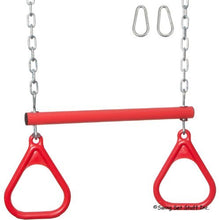 Load image into Gallery viewer, Swing Set Stuff Trapeze Bar with Rings and Uncoated Chain Playground Equipment, Red

