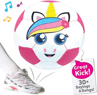 Move2Play Talkin' Sports, Hilariously Interactive Unicorn Soccer Ball with Music and Sound FX, Birthday Gift for 1, 2, 3, 4+ Year Old Girls