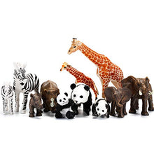 Load image into Gallery viewer, Safari Animals Figures Toys 20 Piece, Realistic Plastic Animals Figurines, African Zoo Wild Jungle Animals Playset with Elephant, Giraffe, Lion, Tiger for Kids Party Supplies Cake Topper
