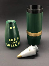 Load image into Gallery viewer, 105MM M1 Artillery Shell Replica Life Size Hide Piggy Bank Wiskey Coin Container

