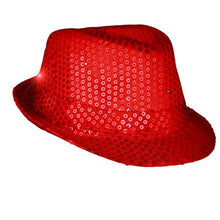 Load image into Gallery viewer, blinkee 2 Pack LED Flashing Fedora Hat with Red Sequins
