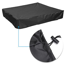 Load image into Gallery viewer, COOSOO Sandbox Cover Waterproof with Drawstring Sandbox Protective Square with Elastic Dust Protection for Sandpit Pool Toys Indoor Outdoor Garden Black
