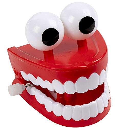 Nicedea Wind-up Chattering Toy Chomping Teeth Plastic Red Props with Eyes for Party Christmas Halloween Favors