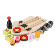 Load image into Gallery viewer, New Classic Toys Wooden Pretend Play Toy for Kids Sushi Set Cooking Simulation Educational Toys and Color Perception Toy for Preschool Age Toddlers Boys Girls, Multi-Colour Colour

