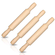 Load image into Gallery viewer, ArtCreativity 7 Inch Mini Rolling Pins for Kids - Set of 3 - Small Wooden Rollers for Baking, Cooking, Play Doh, Clay, Cookie Dough - Arts and Crafts Toy Supplies for Boys and Girls
