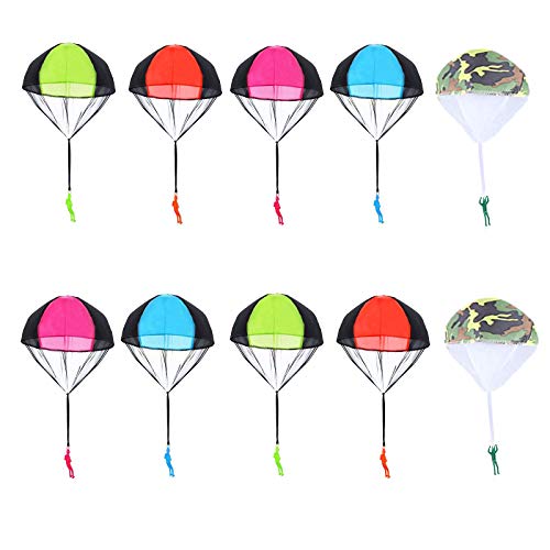Children Throw Parachute Toy 10 Pcs Triangle Free Throwing Toy Hand Throw Parachute Army Man Childrens Flying Toys Parachute Play Inflatable Toys