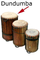 African Dundumba Dunun Bass Drum - 15 X 28 with stick