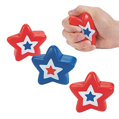 PATRIOTIC STRESS STARS - Toys - 12 Pieces