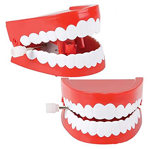 The Dreidel Company Wind Up Teeth Chomping & Chattering Teeth Toys for Kids Birthday Party Favors, Novelty and Gag Gifts, 2.5