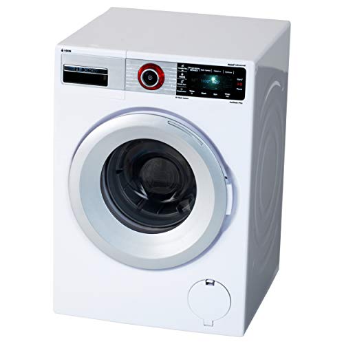 Theo Klein 9213 Bosch washing machine | Four washing programs and original sounds | Works with and without water | Dimensions: 18.5 cm x 26 cm x 18 cm | Toys for children aged 3 years and older, white