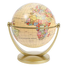 Load image into Gallery viewer, zhaibiao-us 4 Inchs World Globe Antique 360 Degree Rotating World Globe with Stand Desktop Decorating World Globe Geography Education Supplies Best Gift for Geo Lovers
