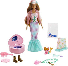 Load image into Gallery viewer, Barbie Color Reveal Peel Mermaid Fashion Reveal Doll Set with 25 Surprises Including Purple Peel-able Doll &amp; Pet &amp; 16 Mystery Bags with Clothes &amp; Accessories for 2 Mermaid-Inspired Looks
