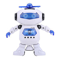 Dilwe Robot Toy, 360 Rotatable Lighting Dancing Humanoid Robot Kid Above for 4 Years Old