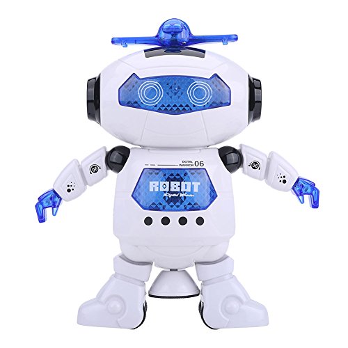 Dilwe Robot Toy, 360 Rotatable Lighting Dancing Humanoid Robot Kid Above for 4 Years Old