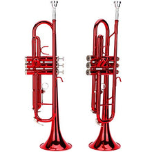 Load image into Gallery viewer, Portable Brass Trumpet Music Instrument for Trumpet Players for Performance(red)
