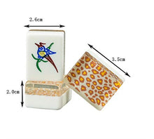 Load image into Gallery viewer, HongTeng Acrylic Mahjong Golden Leopard Pattern Home Travel Leisure Entertainment Toys Personality Creative Collection Aluminum Mahjong Storage Box
