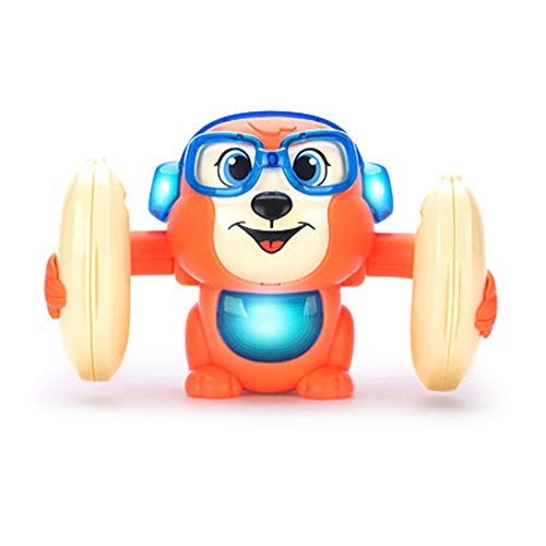 Valink Electric Dancing Toy Cute Monkey Animal Doll Musical Tumbling Toy Children 360 Degree Flip Touching Voice Control Educational Toy Party Favors