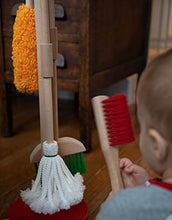 Load image into Gallery viewer, JustForKids Wooden Detachable Kids Cleaning Toy Set - Duster, Brush, Mop, Broom and Hanging Stand Play - Housekeeping Kit - STEM Toys for Toddlers Girls &amp; Boys, Total 6 Pieces
