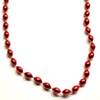amscan 395444.4 Metallic Oblong Red Bead Necklaces, 30