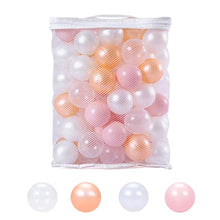 Load image into Gallery viewer, TRENDPLAY Pit Ball for Baby Toddlers Pet Fun Toys for Ball Pit Pool Playpen, Indoor Outdoor Play with Storage Bag, Pack of 100, Pink+Gold+White+Transparent ?Ball Pit Not Include?
