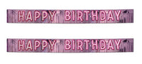 Beistle Metallic Plastic Happy Birthday Banners 2 Piece Sweet 16 Party Supplies Hanging Decorations, 10