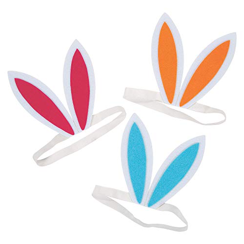 Fun Express Easter Brights Assorted Bunny Ears - Apparel Accessories - 12 Pieces