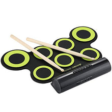 Load image into Gallery viewer, Milisten Hand Roll-up Drum Kit Jazz Drum USB Electronic Dual Speaker Folding Drum(Green)
