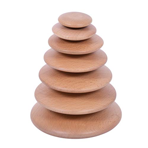 TickiT 73424 Wooden Natural Buttons Pack of 7 - Opened Ended Play