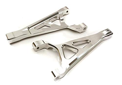 Integy RC Model Hop-ups C28683SILVER Billet Machined Front Upper Suspension Arms for Traxxas 1/10 E-Revo 2.0