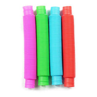 Pop Tubes Sensory Toys, Fidget Toys for Kids and Adults, Pop Multi-Color Tubes Sensory Toy (4 Pack)