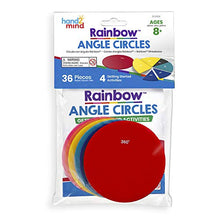 Load image into Gallery viewer, hand2mind Plastic Rainbow Angle Circles for Kids, 7 Different Angles and Degrees, Math Manipulatives, Montessori Math, Homeschool Supplies (Set of 1)

