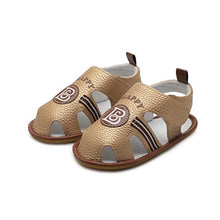 Load image into Gallery viewer, KONFA Toddler Infant Baby Boys Summer Closed-Toe Sandals,for 0-18 Months,Kids Soft Sole Slipper Crib Shoes (Khaki, 6-12 Months)
