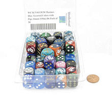 Load image into Gallery viewer, Marines Dice Assorted Colors with Pips 16mm (5/8in) D6 Pack of 50 Wondertrail
