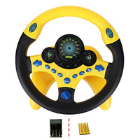 Coherny Simulated Driving Controller Portable Simulated Driving Steering Wheel Copilot Toy Children's Educational Sounding Toy Small Steering Wheel Toy Gift Funny Interactive Driving Wheel with Music