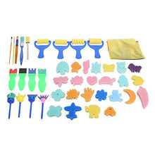 Load image into Gallery viewer, 42Pcs Kids Art Craft Painting Drawing Tools Mini Flower Sponge Brush Set Washable Paint Brushes Set for Toddlers Kids Early Learning
