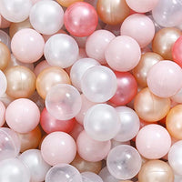 Ball Pit Balls Pack of 100 - Pearl 6 Colors BPA&Phthalate Free Non-Toxic Crush Proof Play Balls Soft Plastic Balls for 1- 5Years Old Toddlers Baby Girl Kids Birthday Pool Tent Party (100 PCS).