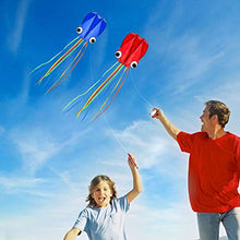 Load image into Gallery viewer, SINGARE Large Octopus Kite Long Tail Beautiful Easy Flyer Kites Beach Kites Good Toys for Kids and Adults(Red+Blue)

