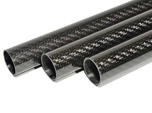 3K Roll Wrapped Carbon Fiber Tube 40mm x 34mm x 1000mm for RC Multicopter 3K High Gloss Twill 40 x 34