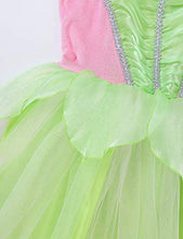 Load image into Gallery viewer, LiiYii Kids Girls Cosplay Fairy Tale Sundress Halloween Theme Party Fancy Costumes with Glittery Wings Set Tea Green 8-10 Years
