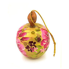 Load image into Gallery viewer, Gold Apple Christmas Tree Russian Ornament Wooden Hand Painted 2 1/2 Inch
