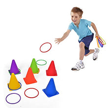 Load image into Gallery viewer, FUN LITTLE TOYS 3 in 1 Carnival Outdoor Games, Bean Bag Toss Game for Kids, Plastic Cones Ring Toss Party Game for Indoor or Outdoor Birthday Gifts 25Pieces Set
