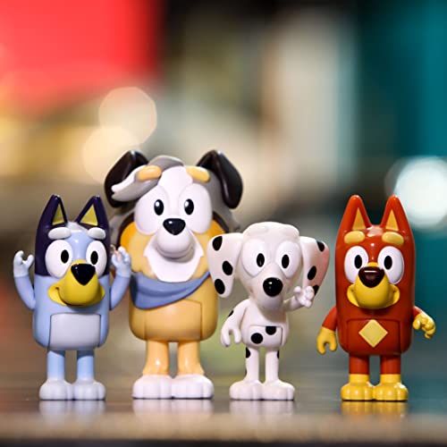  Bluey and Friends 4 Pack of 2.5-3 Poseable Figures : Toys &  Games