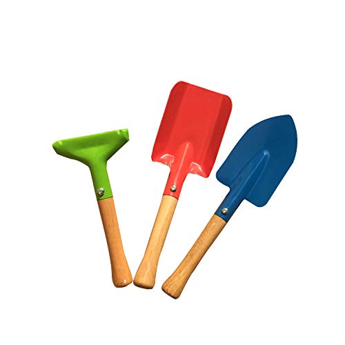 Firlar 3 Piece Kids Mini Garden Tool Set, Including Small Rake Spade and Shovel Gardening Tools Toys for Toddlers Children