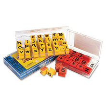 Load image into Gallery viewer, Educational Insights AlphaMagnets- Color-Coded Lowercase (42 Pieces) &amp; Insights Alphabet Rubber Stamps - Lowercase 5/8&quot;, Ages 4 and Up, (30 Pieces - 26 Letters and 4 Punctuation Marks)
