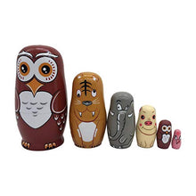 Load image into Gallery viewer, LOadSEcr Nesting Dolls, Russian Doll, Nesting Doll, Wooden Toys, 6Pcs Cute Owl Animal Wooden Russian Matryoshka Nesting Doll Puzzle Toy Craft Gift for Christmas Multicolor
