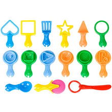Load image into Gallery viewer, Healifty 15PCS Dough Tools Kits DIY Various Plastic Molds Plasticine Molds Clay Molds Toys for Children Kids Toddlers (Random Color)

