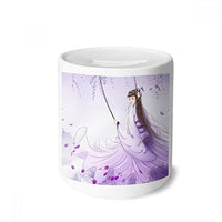 DIYthinker Under Wisteria Chinese Style Watercolor Money Box Ceramic Coin Case Piggy Bank Gift